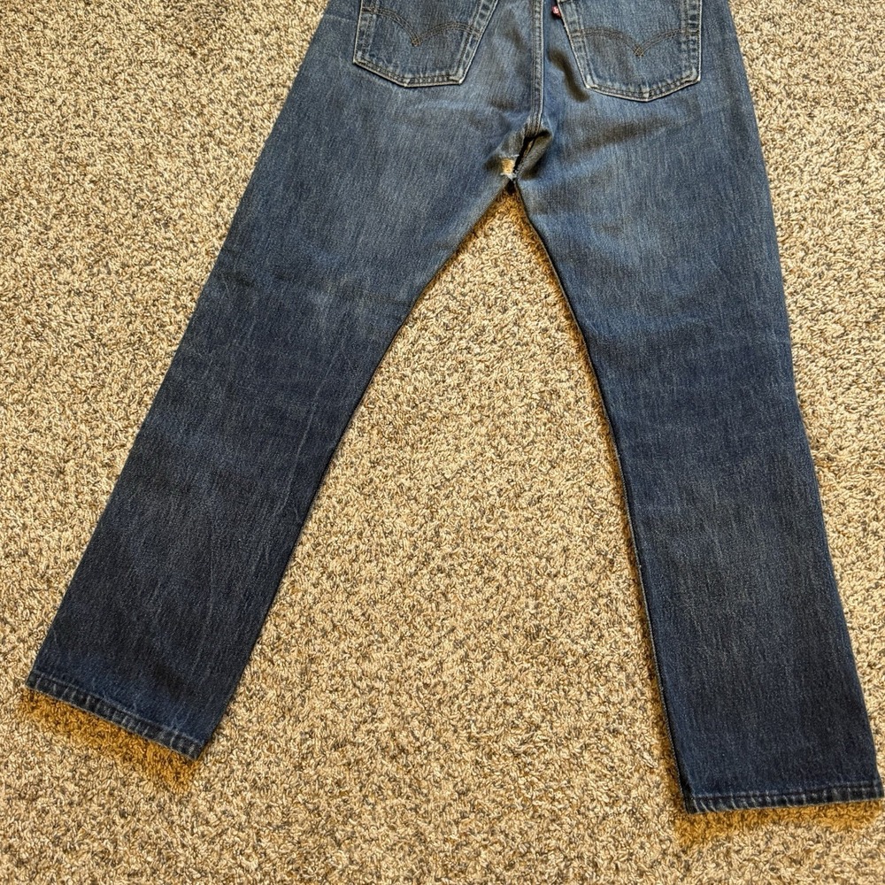 Vintage Levi's 501xx Made in USA Women's Distressing Size 29x36 Fit 27x28 Blue - Picture 6 of 12